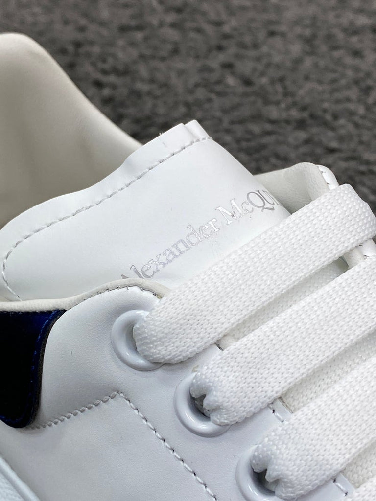 Alexander McQueen Metallic Mid Ankle Sneakers in Silver & White | FWRD